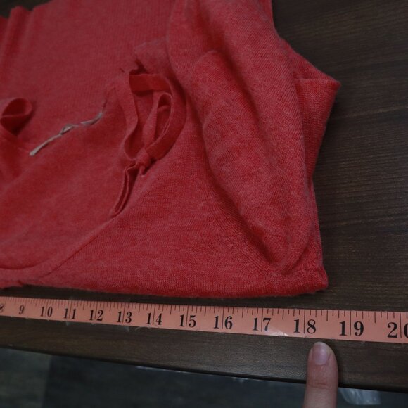 Knitted & Knotted Wool Alpaca Sweater Womens M Coral Soft Girl Coquette Romantic - Picture 13 of 16